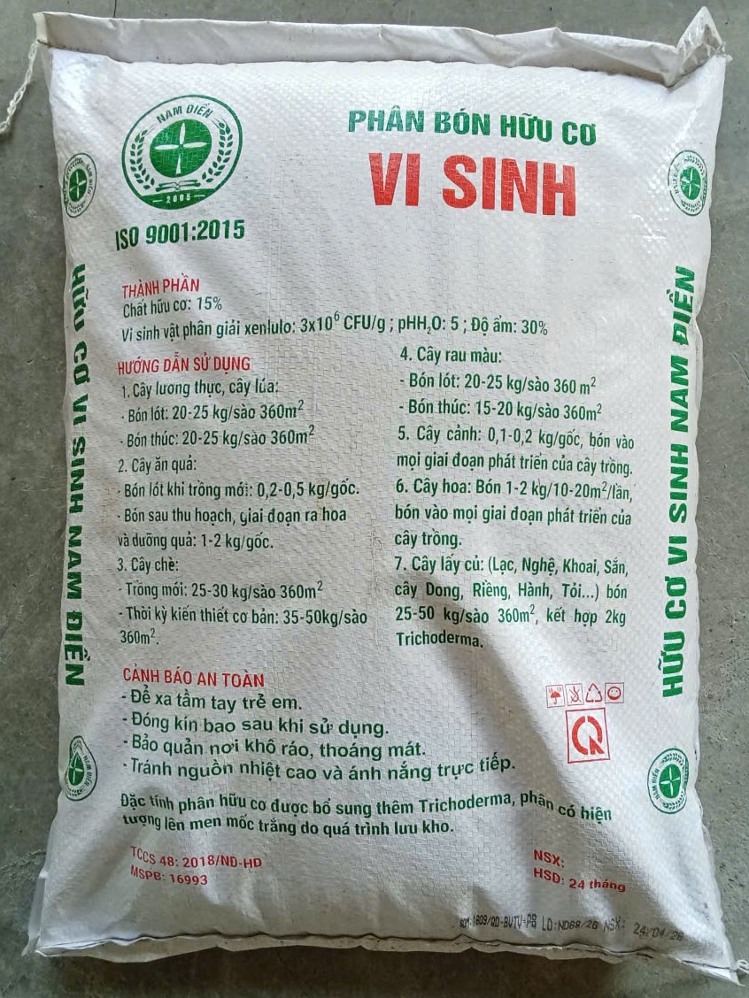 Phân bón hữu cơ vi sinh Nam Điền