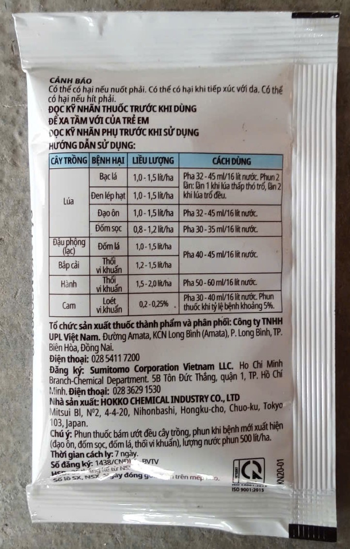 Kasugamycin ( Vi khuẩn, thối nhũn, cháy lá )