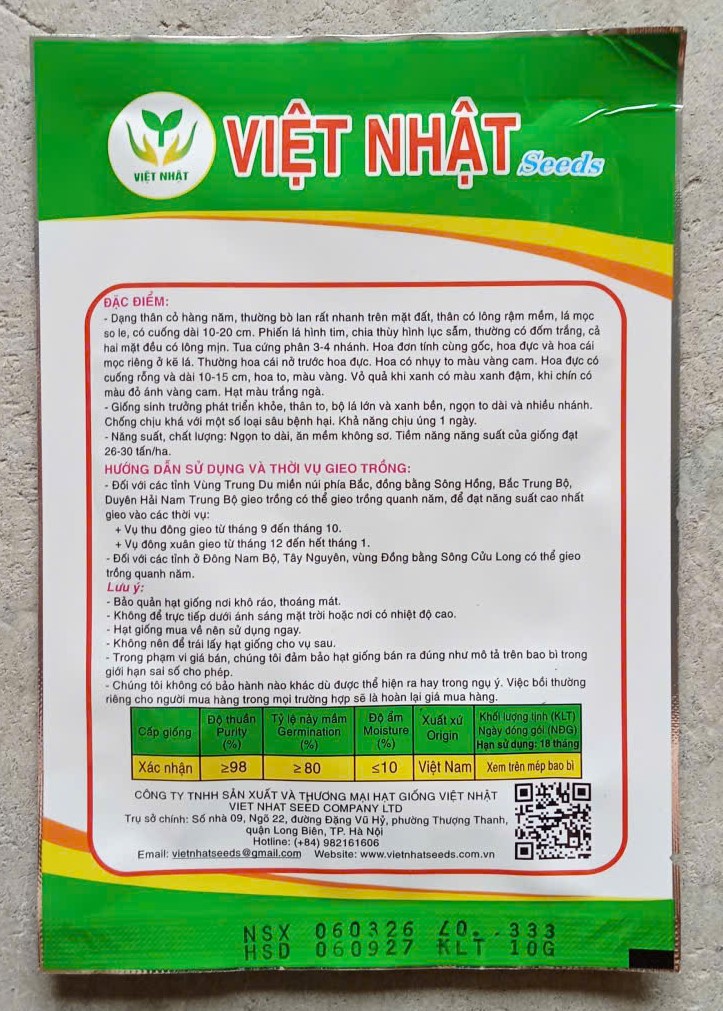 Bí Siêu Ngọn VN.01 - Việt Nhật Seeds