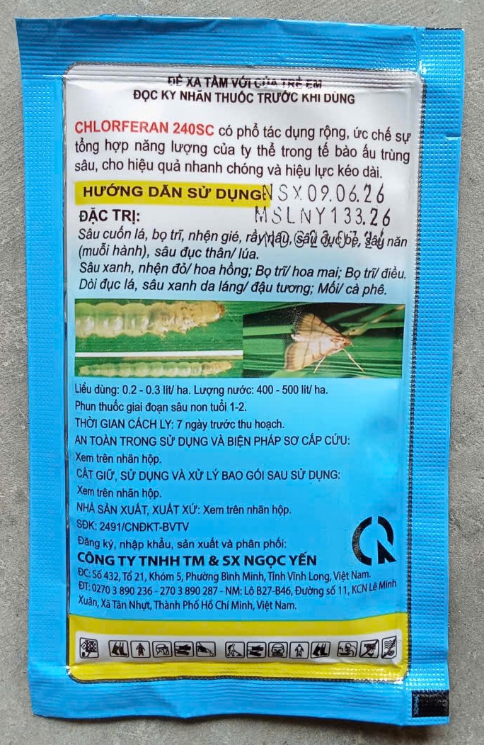 Chlorferan 240SC ( Cuốn Lá, Trĩ, Đục Thân )