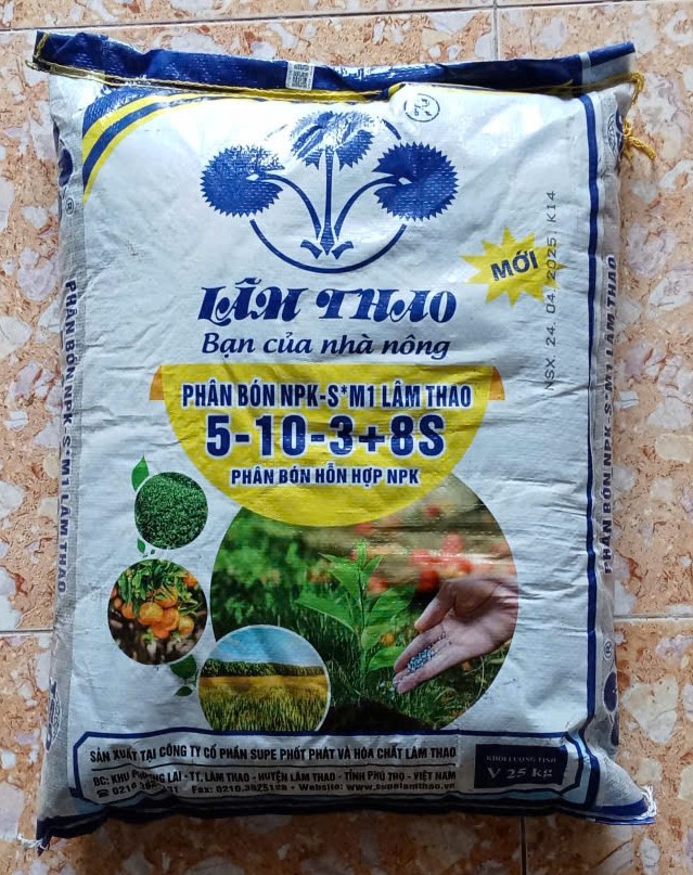 NPK-S M1 Lâm Thao 5-10-3+8S. ( 250k )