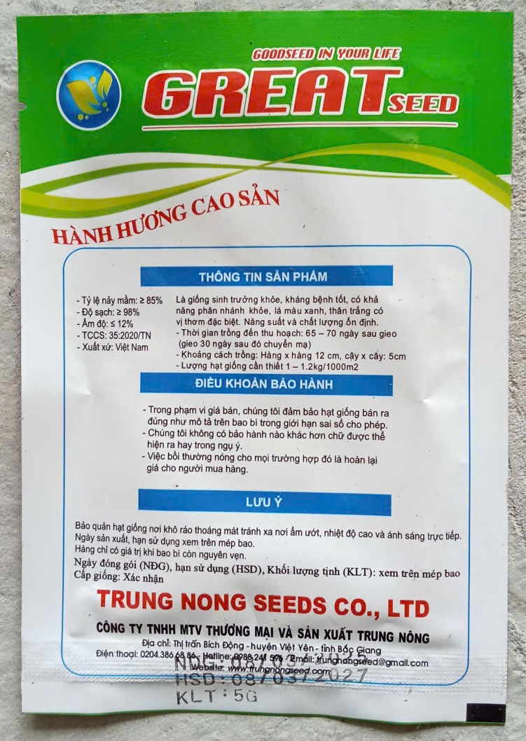 Hành Hương Cao Sản - GREAT SEED