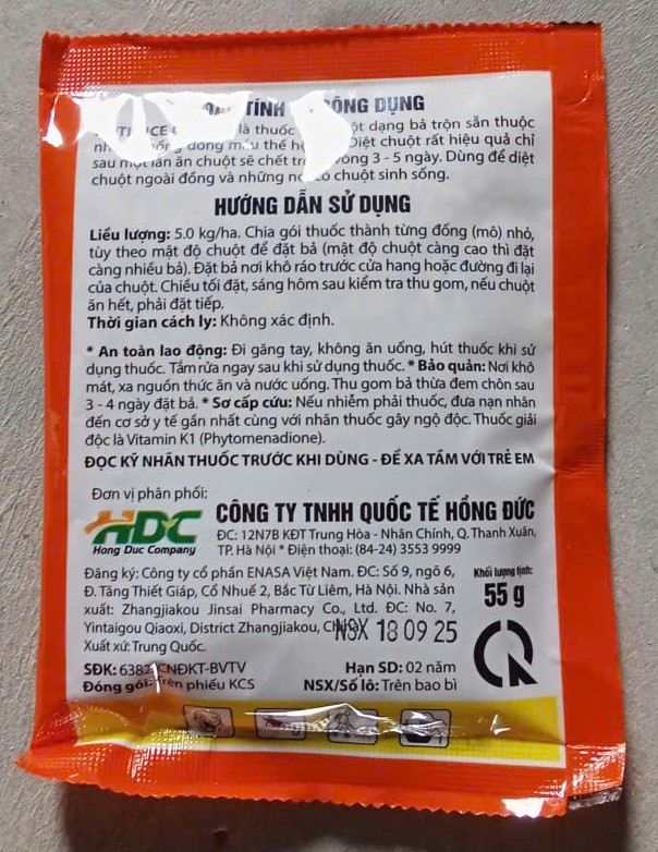 Thuốc diệt chuột Antimice 0.006GB 55 Gram