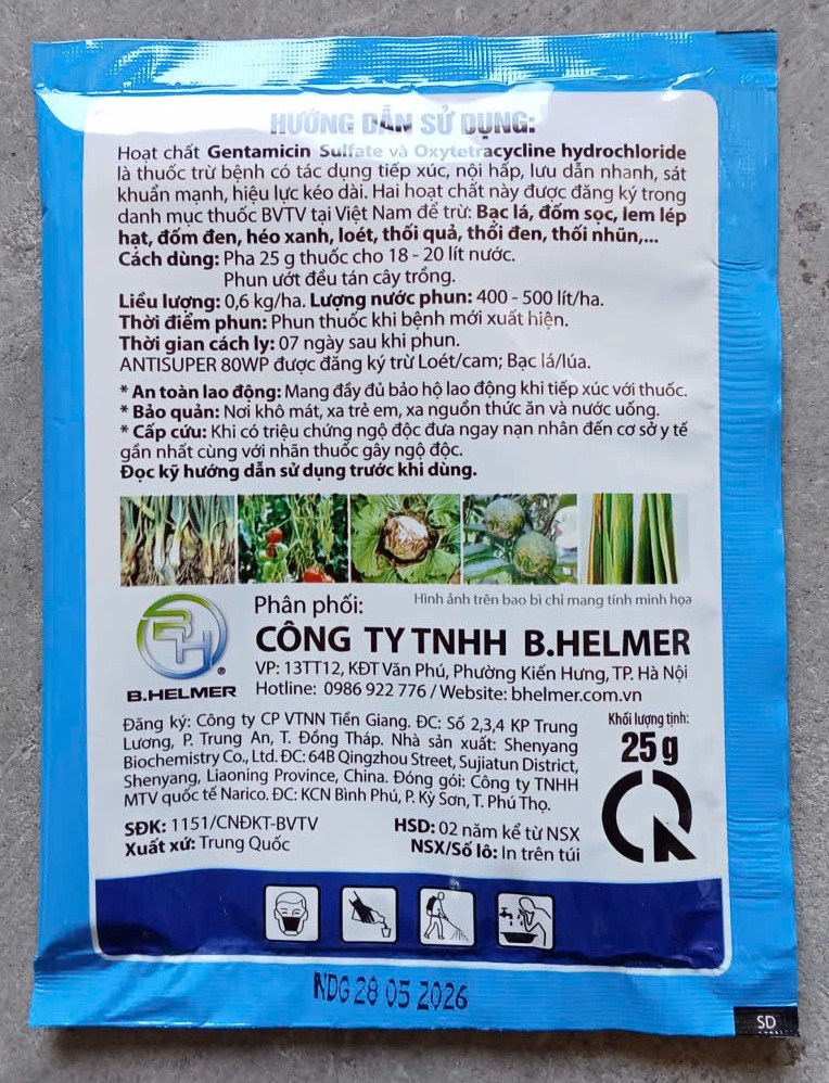 SIÊU KHUẨN KÉP ( ANTISUPER 80WP ) sát khuẩn mạnh