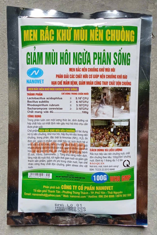 MEN RẮC KHỬ MÙI NỀN CHUỒNG, GIẢM MÙI HÔI