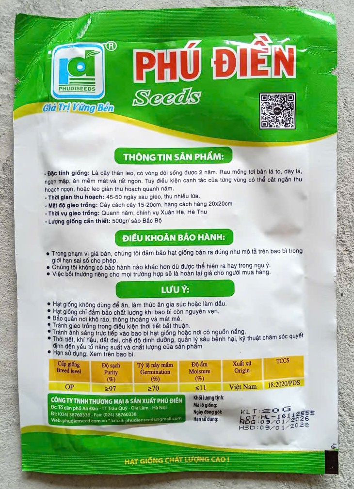 Mồng Tơi PD333 - Phú Điền Seeds