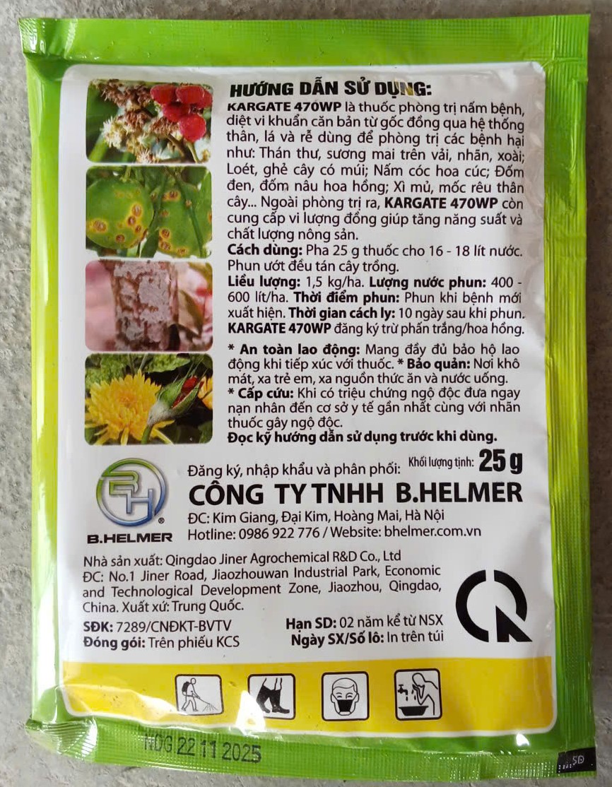 KARGATE 470WP ( Loét ghẻ, sương mai, thán thư )